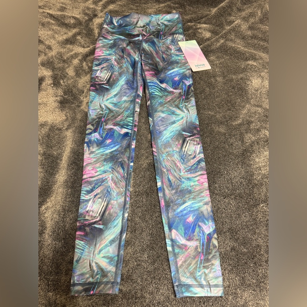 Ivivva Girls by lululemon Rythmic tight high low - Blue Purple Pink swirl